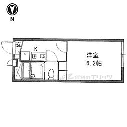 おおさか東線 JR長瀬駅 徒歩10分の賃貸アパート 2階1Kの間取り