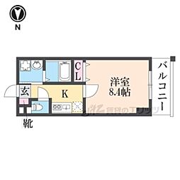 アーバングレース 6階1Kの間取り