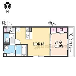 Osaka Metro千日前線 北巽駅 徒歩13分の賃貸アパート 2階1LDKの間取り