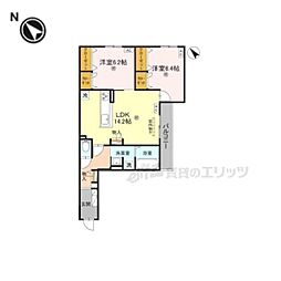 パノフグランデ 2階2LDKの間取り