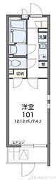 クレイノベルフルール 3階1Kの間取り
