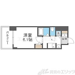 プレサンス梅田北デイズ 4階ワンルームの間取り