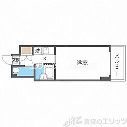 セレッソコート梅田東 4階1Kの間取り