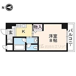 ウェントスレーニス 5階1Kの間取り