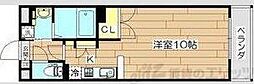 カーサスペリオーレII 4階1Kの間取り