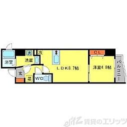 SERENiTE江坂四番館 7階1DKの間取り