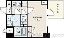 S-RESIDENCE新大阪Rish 9階1Kの間取り
