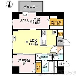 ダイワシティー新大阪 2LDKの間取図画像