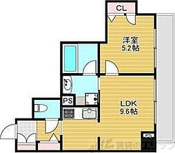 Parc de Vert Esaka 1LDKの間取図画像