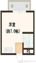 ジョイフルコーポ ワンルームの間取図画像