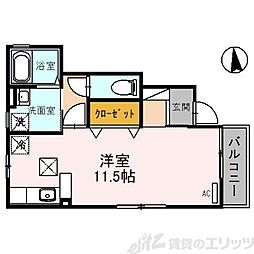 アジャート清流C ワンルームの間取図画像