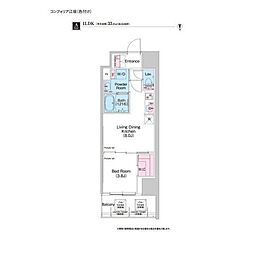 COMFORIA江坂 1LDKの間取図画像