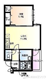フジパレス相川 1LDKの間取図画像