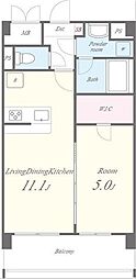 デルスールラローザ 1LDKの間取図画像
