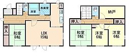 中古戸建　横山2丁目 4SLDKの間取り