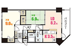 サーパスタウン大町1番館 2LDKの間取図画像