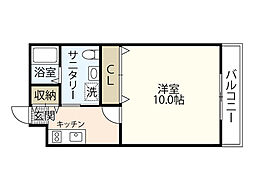 マノワール2 1Kの間取図画像