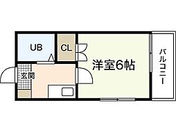 ロイヤル東雲 1Kの間取図画像
