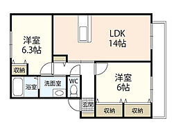 間取図画像 2LDK