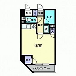 リブレ東蟹屋 1DKの間取図画像