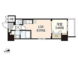 S-RESIDENCE観音公園aloria 1LDKの間取図画像