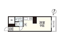 京急西広島マンション ワンルームの間取図画像