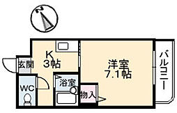 インカム21 1Kの間取図画像