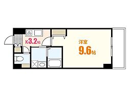 ザ・コーシン東原 1Kの間取図画像