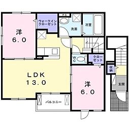 プリムローズI 2LDKの間取図画像