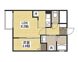 月光府中鹿籠壱番館 1LDKの間取図画像