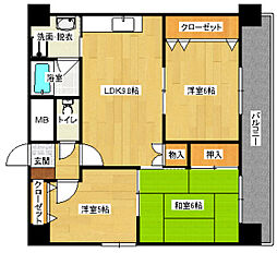 メゾンオートー 3LDKの間取図画像