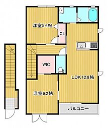 シャンプル2 2LDKの間取図画像