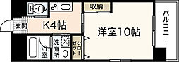 グロリアス十日市 1Kの間取図画像