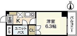 センテニアル横川 1Kの間取図画像