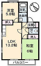 ディアス戸坂新町A棟 2LDKの間取図画像