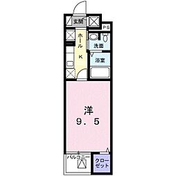 オンフォレストシノノメ 1Kの間取図画像