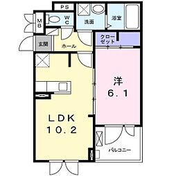 リアン 1LDKの間取図画像