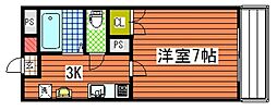 セレッソコート曙通り 1Kの間取図画像