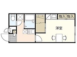 レオパレスコスモスクエア 1Kの間取図画像
