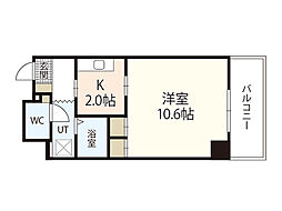 ディアメゾン十日市 1Kの間取図画像