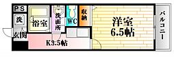 スターライト北斗ビル 1Kの間取図画像