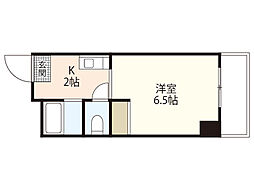 ローゼ比治山 1Kの間取図画像
