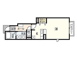 エレガンス・S ワンルームの間取図画像