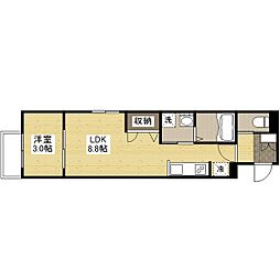 月光祇園新橋北 1LDKの間取図画像