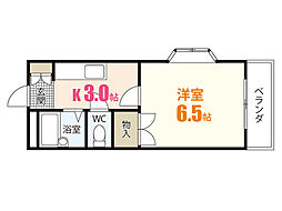 ソギモトビル 1Kの間取図画像