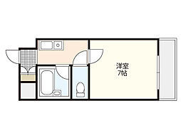 Fビル井口 1Kの間取図画像