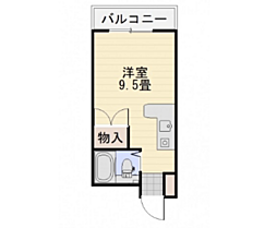 リバーサイドビル ワンルームの間取図画像