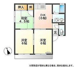 パレーシャル安原 3DKの間取図画像