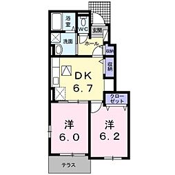 ソラーナ4 2DKの間取図画像