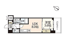 S-RESIDENCE広島駅enable 1LDKの間取図画像